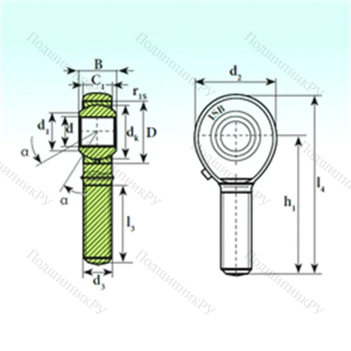 Подшипник скольжения сферический TSM 8 от производителя  ISB Подшипник скольжения сферический TSM 8 от производителя  ISB