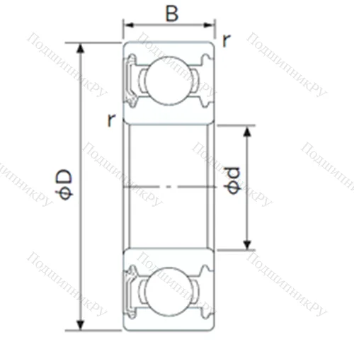 Подшипник шариковый радиальный 6309NKE