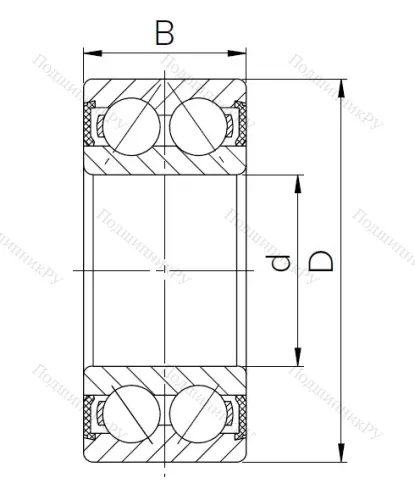 Радиально-упорный шариковый подшипник 3056305 2RS (3305 2RS) в Воронеже