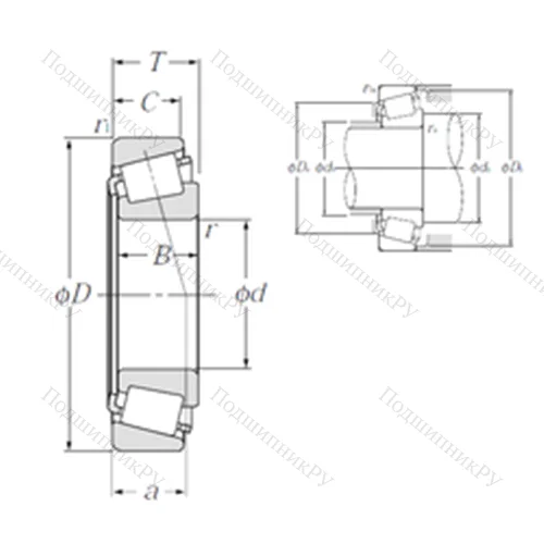 Подшипник роликовый радиально-упорный 4T-02872/02820 от производителя  NTN Подшипник роликовый радиально-упорный 4T-02872/02820 от производителя  NTN