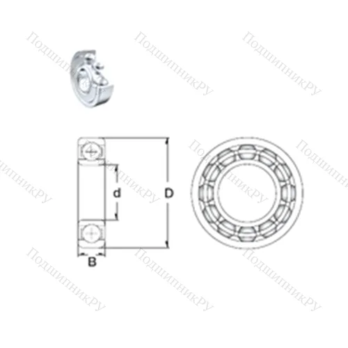 Подшипник шариковый радиальный 61808-2Z от производителя  ZEN Подшипник шариковый радиальный 61808-2Z от производителя  ZEN