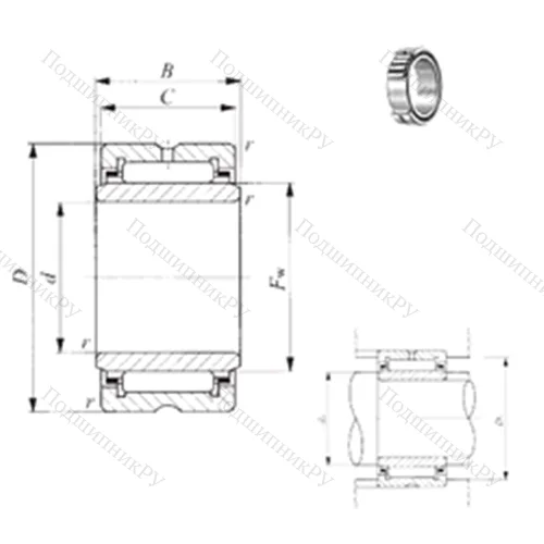 Подшипник игольчатый радиальный TRI 456430