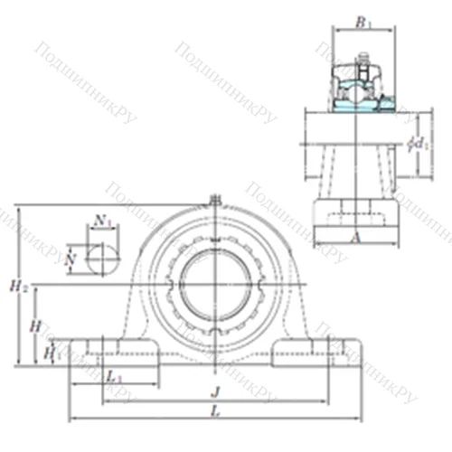 Подшипниковый узел шариковый радиальный UKP 216 от производителя  KOYO Подшипниковый узел шариковый радиальный UKP 216 от производителя  KOYO