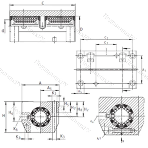 Подшипник шариковый линейный KTSS 12-PP-AS