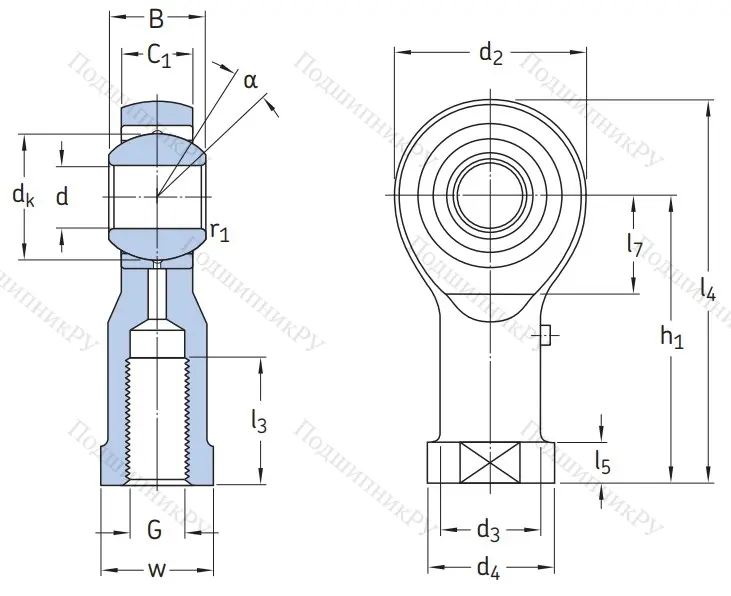 Наконечник штока с внутренней резьбой SIKAC 20 M
