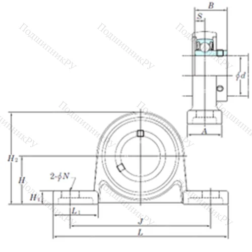 Подшипниковый узел шариковый радиальный USP 000S 6