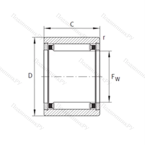 Подшипник игольчатый радиальный NK 7/10-TN-XL от производителя  INA Подшипник игольчатый радиальный NK 7/10-TN-XL от производителя  INA