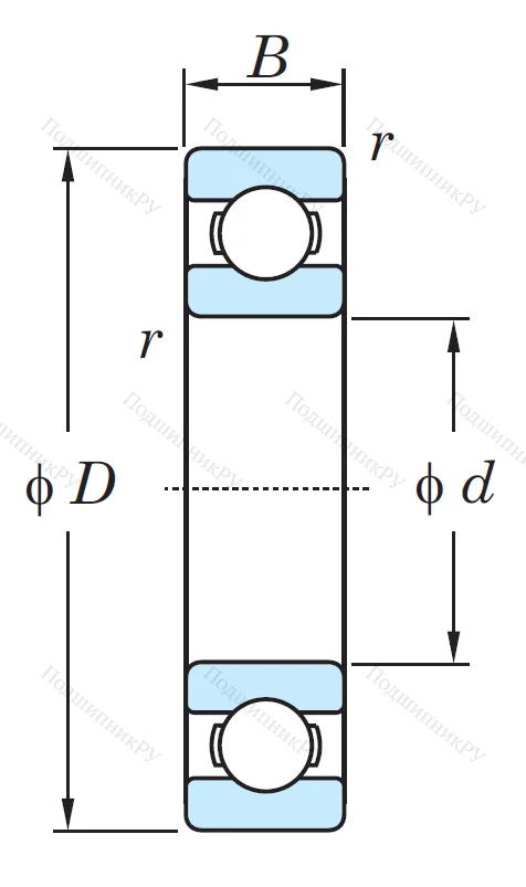 Однорядный шариковый подшипник 6224 C 3