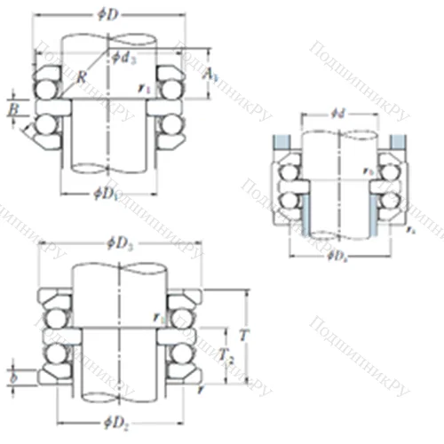 Подшипник шариковый упорный 54218U от производителя  NSK Подшипник шариковый упорный 54218U от производителя  NSK