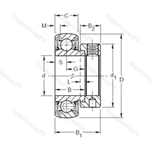 Подшипник шариковый радиальный GRA 103RRB 2