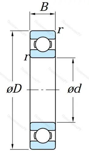 Однорядный шариковый подшипник 6317 C 3 от производителя  KOYO