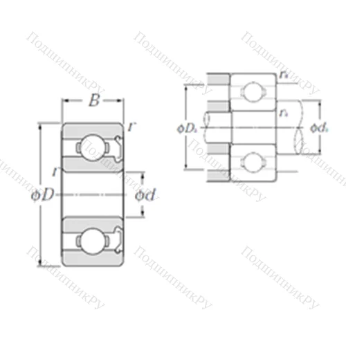 Подшипник шариковый радиальный R 168AZ от производителя  NTN