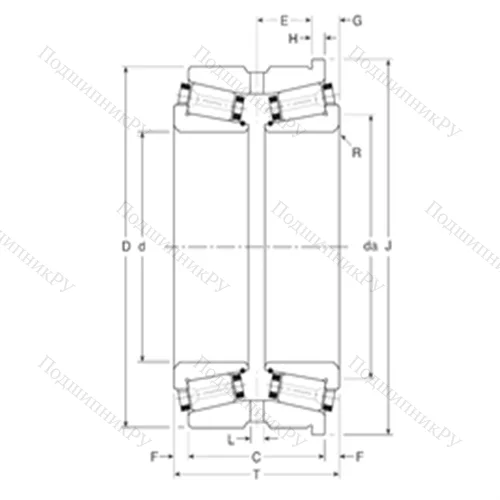 Подшипник роликовый радиально-упорный 163150/163210H от производителя  Gamet Подшипник роликовый радиально-упорный 163150/163210H от производителя  Gamet