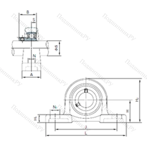 Подшипниковый узел шариковый радиальный BLLP 6J