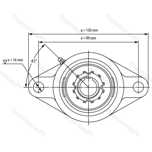 Подшипниковый узел UKFL 205+H 2305 - Вал: 20 мм