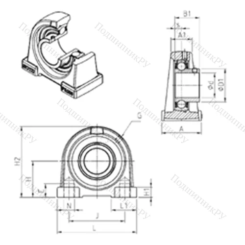 Подшипниковый узел шариковый радиальный USPA 208
