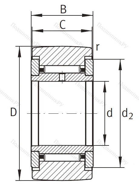 Игольчатый подшипник NATR 6 X