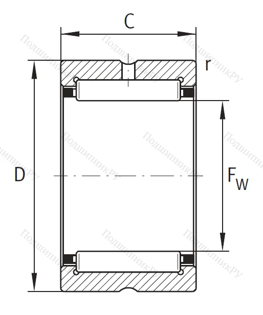 Игольчатый подшипник NK 32/20 TV XL от производителя  INA