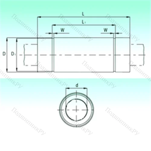Подшипник шариковый линейный KBL 1257-PP от производителя  NBS Подшипник шариковый линейный KBL 1257-PP от производителя  NBS