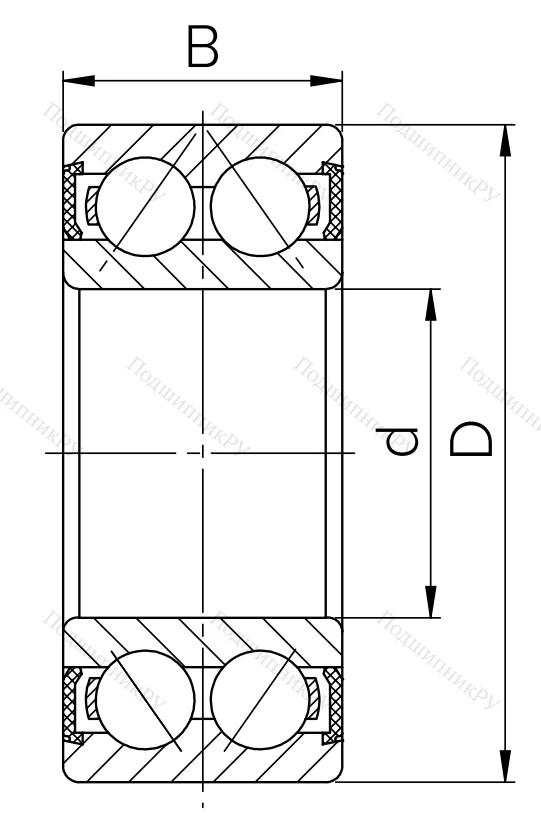 Радиально-упорный шариковый подшипник 3056208 2RS (3208 2RS) в Воронеже