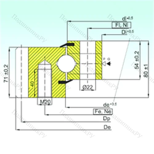 Подшипник шариковый опорно-поворотный EB 1.25.1055.200-1STPN