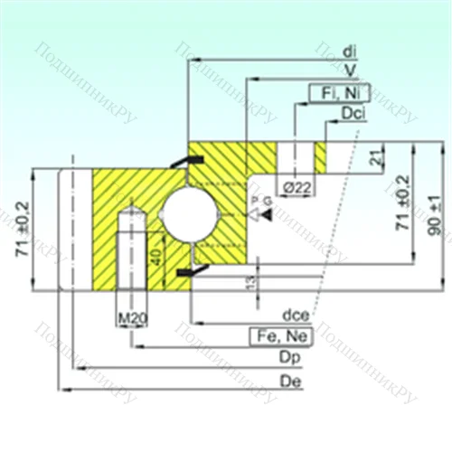 Подшипник шариковый опорно-поворотный EBL.30.1055.201-2STPN