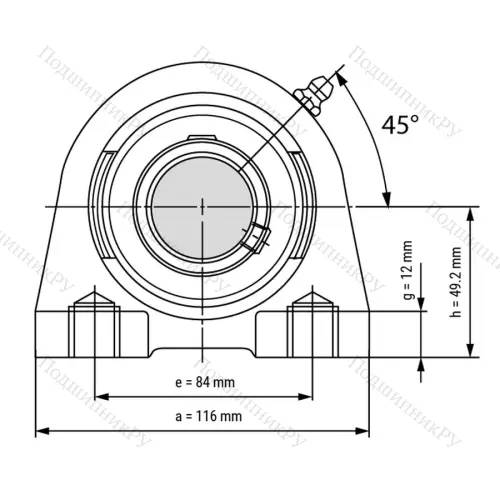 Подшипниковый узел UCPA 208 - Вал: 40 мм от производителя  LPZ