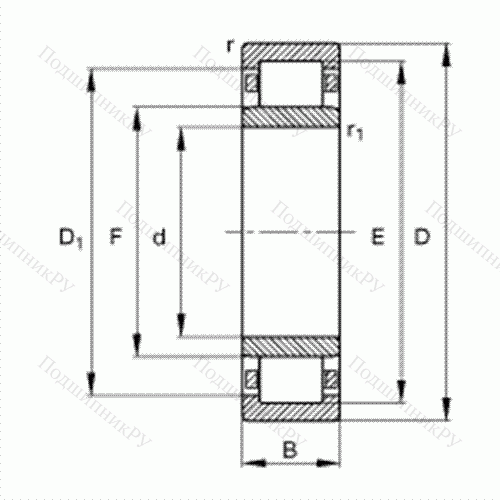 Подшипник роликовый радиальный NU 212-E-TVP 2 от производителя  FAG Подшипник роликовый радиальный NU 212-E-TVP 2 от производителя  FAG