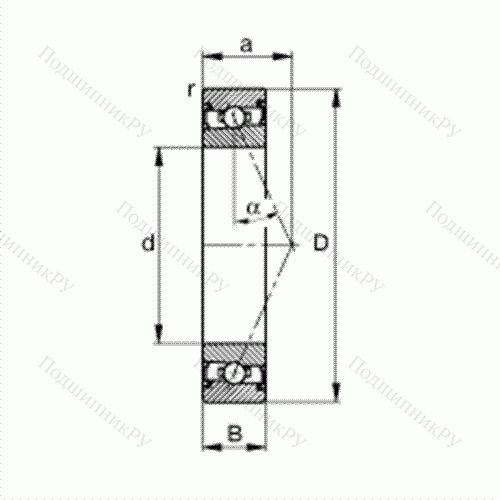 Подшипник шпиндельный HSS 7017-E-T-P 4S от производителя  FAG Подшипник шпиндельный HSS 7017-E-T-P 4S от производителя  FAG