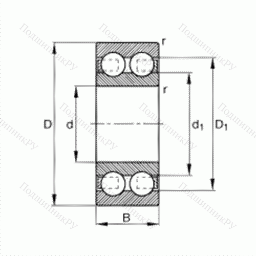 Подшипник шариковый радиальный 4309-B-TVH от производителя  FAG Подшипник шариковый радиальный 4309-B-TVH от производителя  FAG