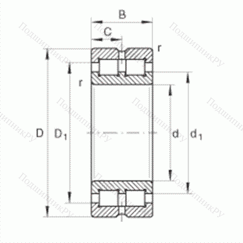 Подшипник роликовый радиальный SL 014928 от производителя  INA Подшипник роликовый радиальный SL 014928 от производителя  INA