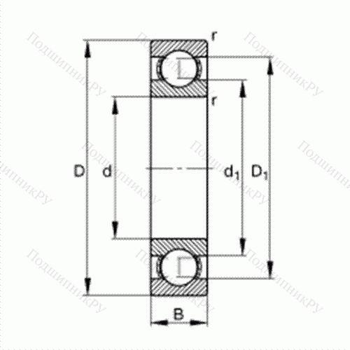 Подшипник шариковый радиальный 16008 от производителя  FAG Подшипник шариковый радиальный 16008 от производителя  FAG