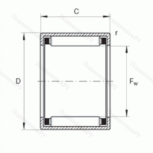 Подшипник роликовый игольчатый с одним наружным штампованным кольцом HK 1712