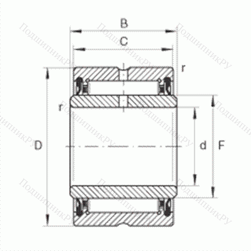 Подшипник роликовый игольчатый NA 4910-2RSR