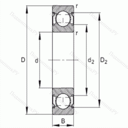 Подшипник шариковый радиальный 6001-C-2Z от производителя  FAG Подшипник шариковый радиальный 6001-C-2Z от производителя  FAG
