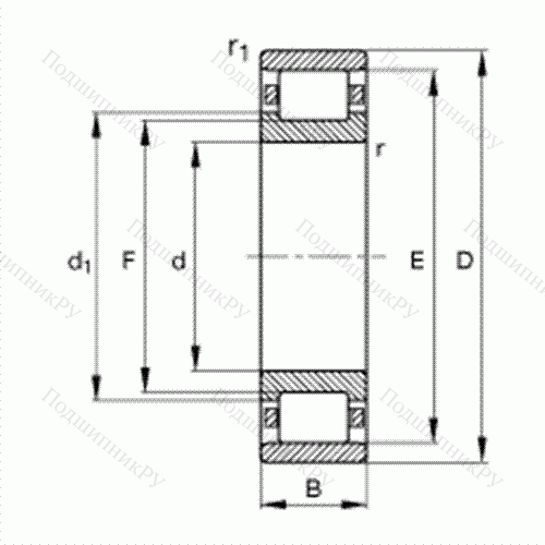 Подшипник роликовый радиальный N 238-E-M 1 от производителя  FAG Подшипник роликовый радиальный N 238-E-M 1 от производителя  FAG