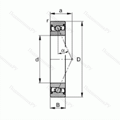 Подшипник шпиндельный HCS 7015-E-T-P 4S от производителя  FAG Подшипник шпиндельный HCS 7015-E-T-P 4S от производителя  FAG