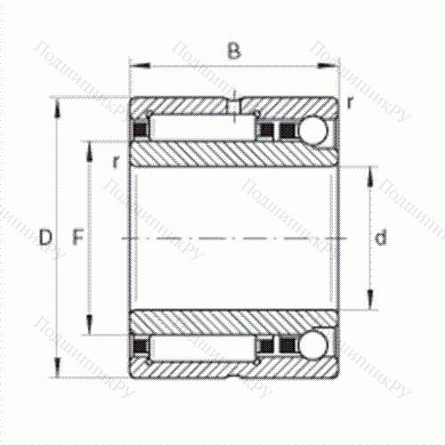 Шарикоподшипник радиально-упорный комбинированный с игольчатыми роликами NKIA 59/22 от производителя  INA Шарикоподшипник радиально-упорный комбинированный с игольчатыми роликами NKIA 59/22 от производителя  INA
