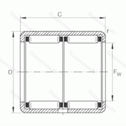 Подшипник роликовый игольчатый с одним наружным штампованным кольцом