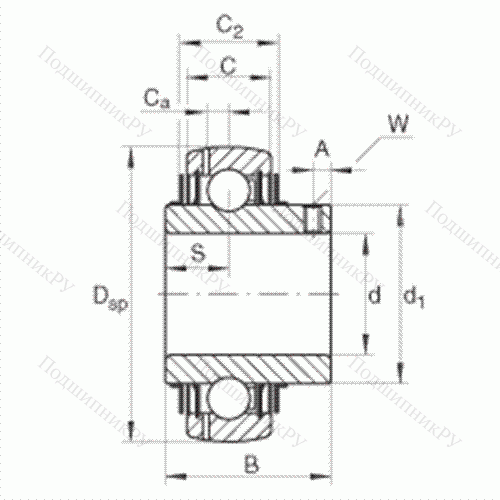 Подшипник шариковый закрепляемый GYE 15-KRR-B-VA от производителя  INA Подшипник шариковый закрепляемый GYE 15-KRR-B-VA от производителя  INA