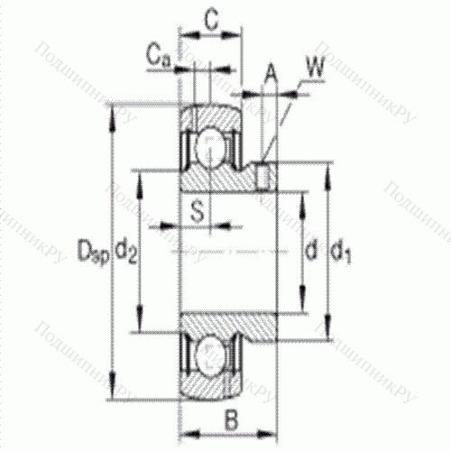 Подшипник шариковый закрепляемый GAY 010-NPP-B-AS 2/V от производителя  INA Подшипник шариковый закрепляемый GAY 010-NPP-B-AS 2/V от производителя  INA