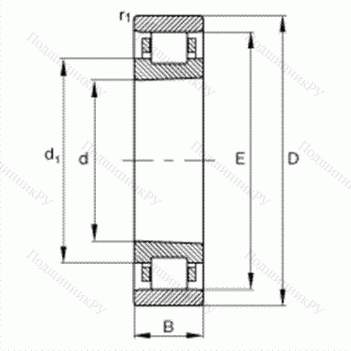 Подшипник роликовый радиальный N 1022-K-M 1-SP от производителя  FAG Подшипник роликовый радиальный N 1022-K-M 1-SP от производителя  FAG