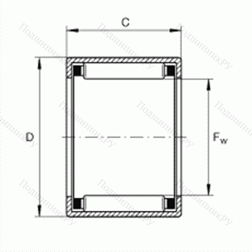 Подшипник роликовый игольчатый с одним наружным штампованным кольцом SCE 24-TN