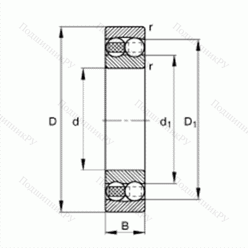 Подшипник шариковый радиально-сферический 2312-TVH от производителя  FAG Подшипник шариковый радиально-сферический 2312-TVH от производителя  FAG