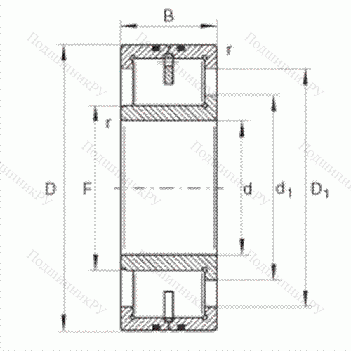 Подшипник роликовый радиальный LSL 192338-TB от производителя  INA Подшипник роликовый радиальный LSL 192338-TB от производителя  INA