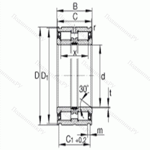 Подшипник роликовый радиальный SL 045038-PP от производителя  INA Подшипник роликовый радиальный SL 045038-PP от производителя  INA