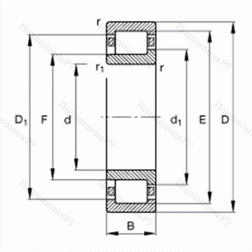 Подшипник роликовый радиальный NJ 2312-E-TVP 2 от производителя  FAG Подшипник роликовый радиальный NJ 2312-E-TVP 2 от производителя  FAG