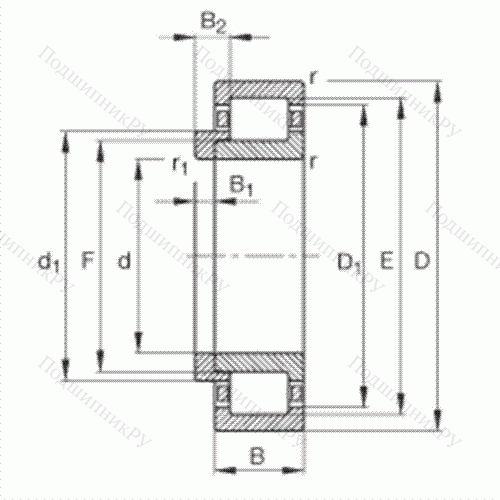 Подшипник роликовый радиальный NJ 2328-E-M 1 + HJ 2328-E от производителя  FAG Подшипник роликовый радиальный NJ 2328-E-M 1 + HJ 2328-E от производителя  FAG