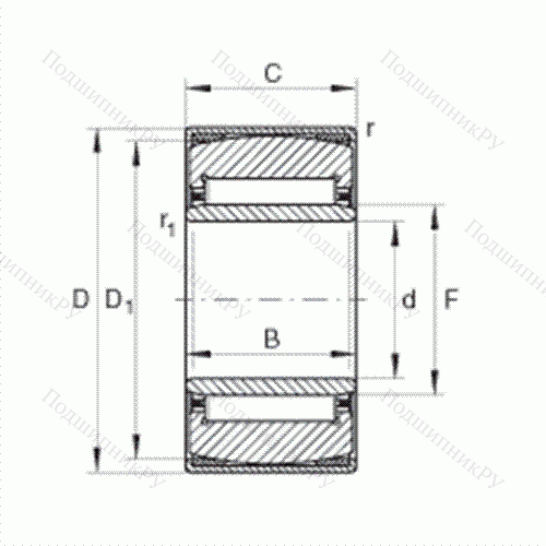 Подшипник роликовый игольчатый самоустанавливающийся PNA 22/44