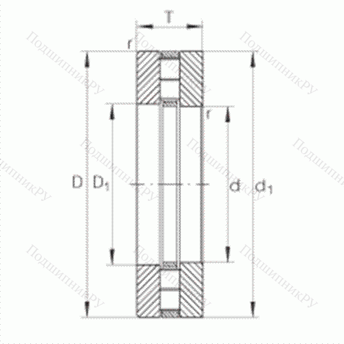 Подшипник роликовый упорный 89312-TV от производителя  INA Подшипник роликовый упорный 89312-TV от производителя  INA